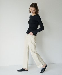 LM SIDE BUTTON PANTS(IVORY)