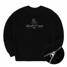 SCRIPT LOGO SIDE ZIPPER KNIT-BLACK