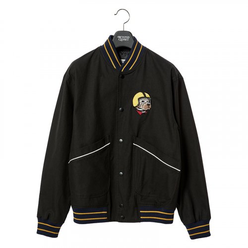 MUSINSA | BEYOND CLOSET BIKER LOGO TWILL BLOUSON BLACK