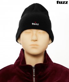 FUZZ R LOGO SHORT BEANIE black