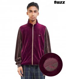 FUZZ SOFT VELOUR JACKET burgundy/brown