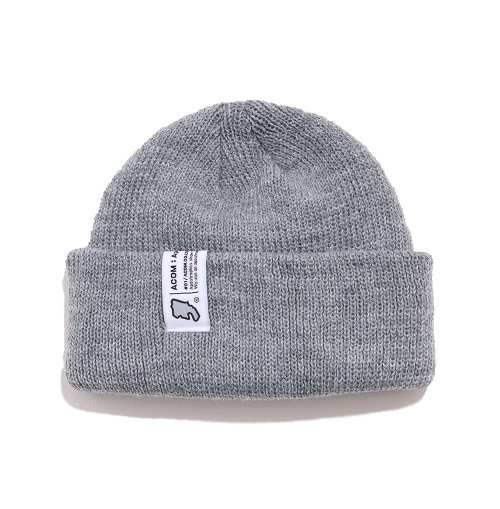 어퍼스트로피 콤마(apostrophecomma) 버티칼 메인 라벨 숏 비니 (그레이)