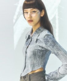 [CITY] Sequins Collar Shirts_GREY (CTD1)