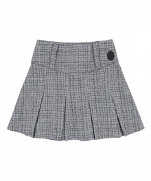 Pleated Tweed Skirt Baby Blue