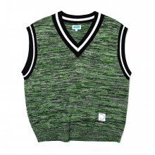 Color Mix Knit Vest Green