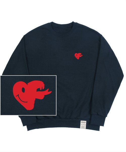 GRAVER】Elbow Snake Heart Clip Sweatshirt