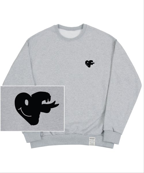 GRAVER】Elbow Snake Heart Clip Sweatshirt