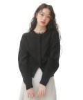 ROUNDED SHOULDER CARDIGAN - BLACK