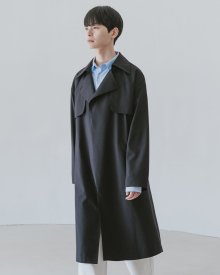 OVER FIT TRENCH COAT BLACK