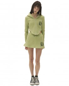 Embleme hoodie skirt_LIGHT GREEN
