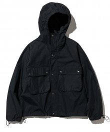 hooded short parka black