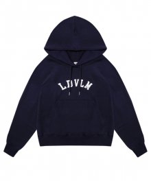 COVER STITCH PRINTED HOODIE_NAVY