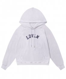 COVER STITCH PRINTED HOODIE_WHITE