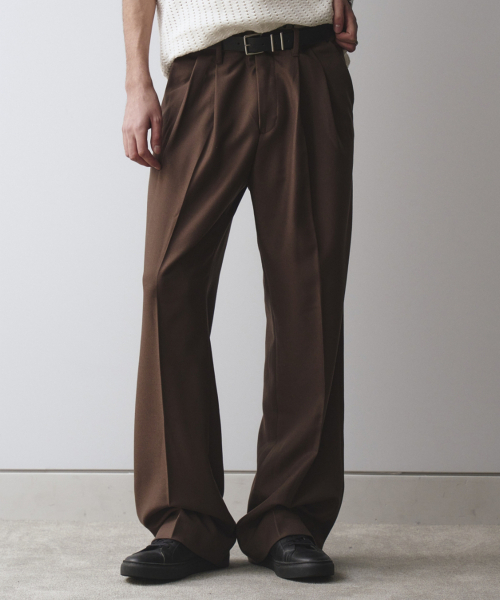 메종미네드(maisonmined) SAINT TWO TUCK WIDE PANTS BROWN