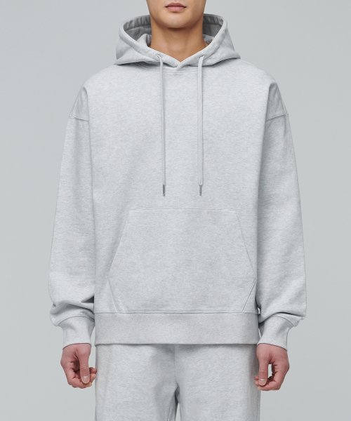 Плотное оверсайз худи Melange Light Grey