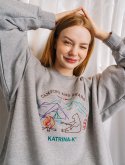 카트리나케이(KATRINA K) 오버핏 캠핑&베어 맨투맨티셔츠-2color