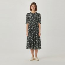 Puff-sleeve Tiered Dress [BLACK] JYDR1B904BK