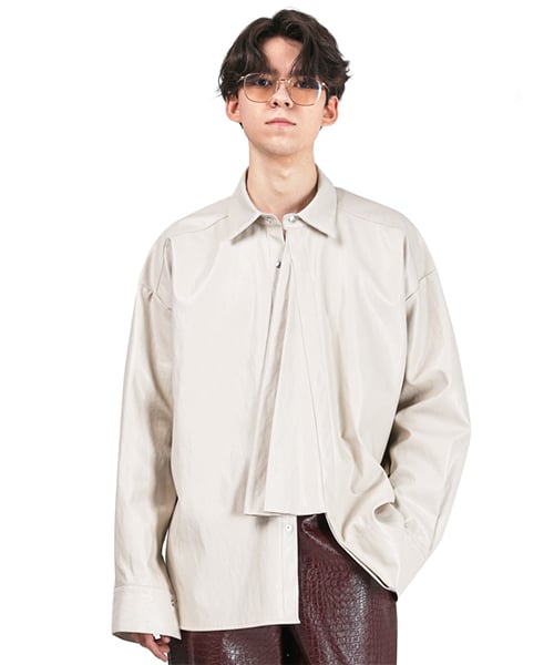 라모드치프(LAMODECHIEF) ECO leather oversized shirt (ivory) - 사이즈 & 후기 | 무신사