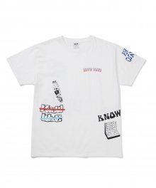 멀티 프린트 티 셔츠 KNT011m(OFF WHITE)