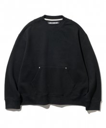 pocket crop sweatshirts black