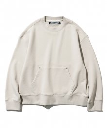 pocket crop sweatshirts beige grey