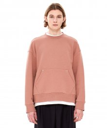 pocket crop sweatshirts grey pink