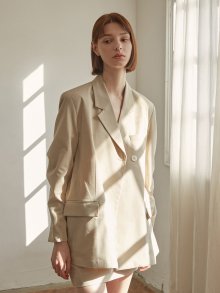 One button double jacket (beige)