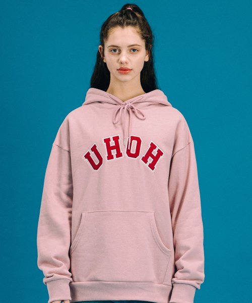 어오(UHOH) arch logo hood (Indie Pink)
