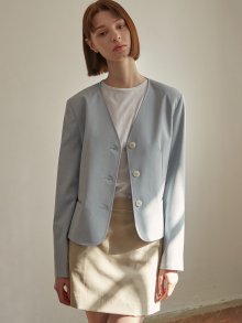 Collarless crop jacket (sora)