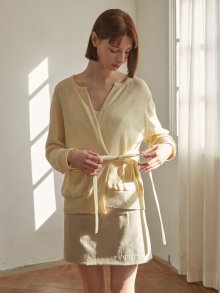 Paper wrap cardigan (lemon)