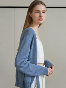 Paper wrap cardigan (blue)