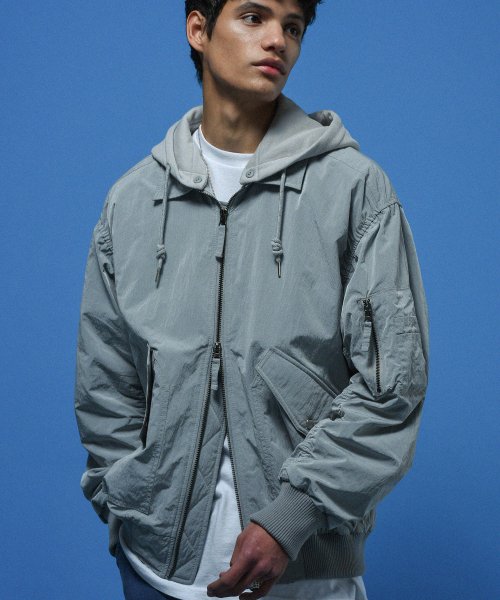 트래블(TRAVEL) 어프로칭 후드 MA-1 그레이 - 49,900 | 무신사 스토어