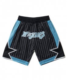 STRIPED PLAYER SHORTS (BLACK)