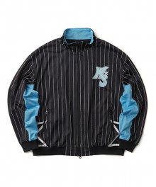 STRIPED PLAYER JACKET (BLACK)