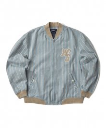 STRIPED STADIUM JACKET (S.BLUE)