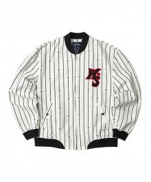 STRIPED STADIUM JACKET (WHITE)