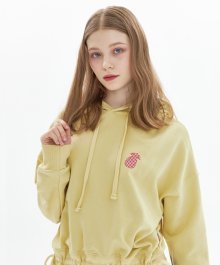 CHESS CHECK CROPPED HOODIE_YELLOW