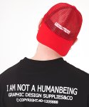 아임낫어휴먼비잉(I AM NOT A HUMAN BEING) LOGO MESH CAP - RED