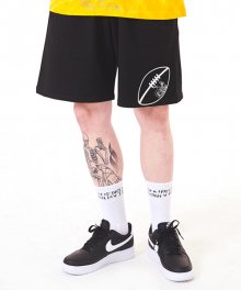 RUGBY 1/2 SWEAT SHORTS - BLACK