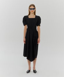 Square Neck String Dress  Black