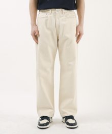 WIDE FIT WASHING OATMEAL DENIM_NATURAL