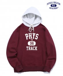 MIXED PHYS TRACK HOODIE BURGUNDY
