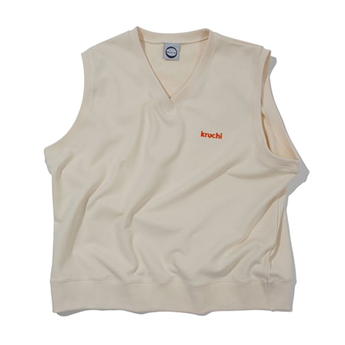LOGO V NECK SWEAT VEST (кремовый)