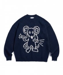 Tunnel Rat Cotton Knit Sweater Navy
