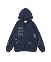 Y.E.S Tagging Hoodie Navy
