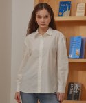 포지티브 바이브(POSITIVE VIBE) Essential cotton shirt(White)