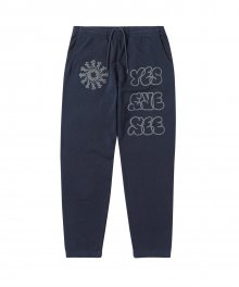 Y.E.S Tagging Sweat Pants Navy