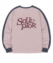 Color Block L/S Tee Dusty Pink/Navy
