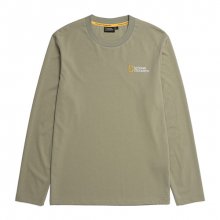 N211UTS910 네오디 스몰 로고 베이직 긴팔 티셔츠 LICHEN KHAKI