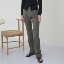 Slim Fit Stitch Trousers-Gray Brown
